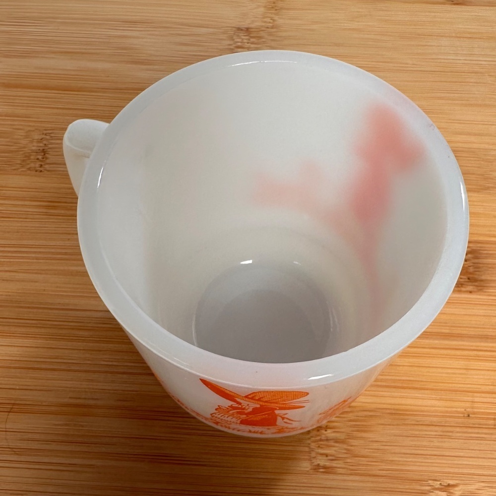 Vintage Termocrisa Holly Hobbie Mug 🍊 Milk Glass Stacking Mug • Orange Graphic - Picture 5 of 6